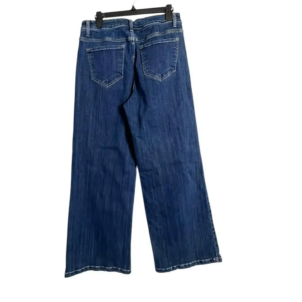 Denim by Laura Wide Leg Jeans Juniors 15/32 Blue Medium Wash Mid Rise Stretch - Picture 7 of 7